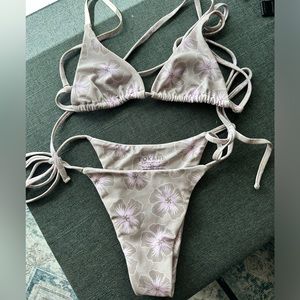 Lokahi Neutral Floral Size Small Hawaii swimsuit similar to Benoa